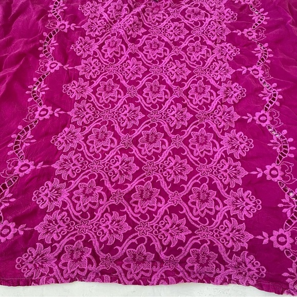 Johnny Was Top Blouse Magenta Lace Crochet Embroidered Eyelet Boho Bohemian M - Picture 5 of 7